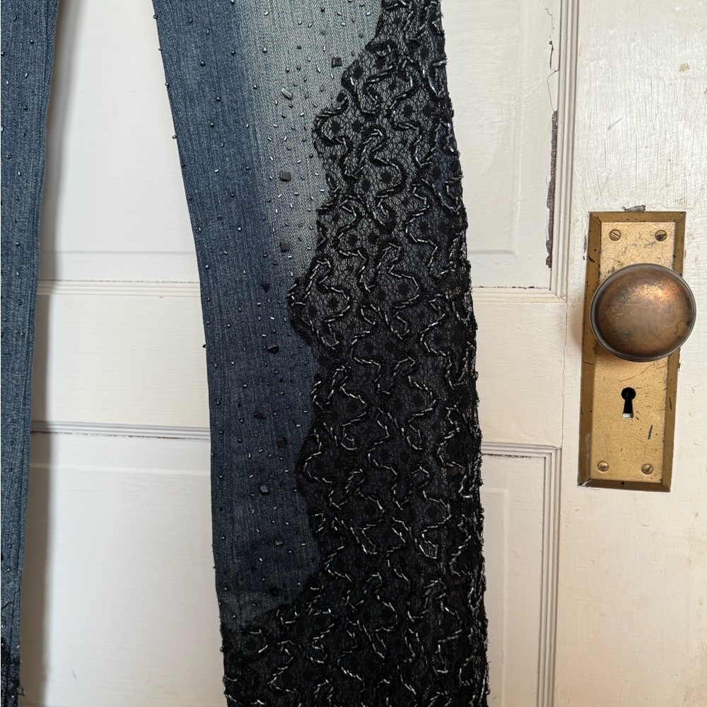 Vintage Paris Chic Women’s Flare Jeans Size 4 Originally 195.00 Embellished - Picture 3 of 13